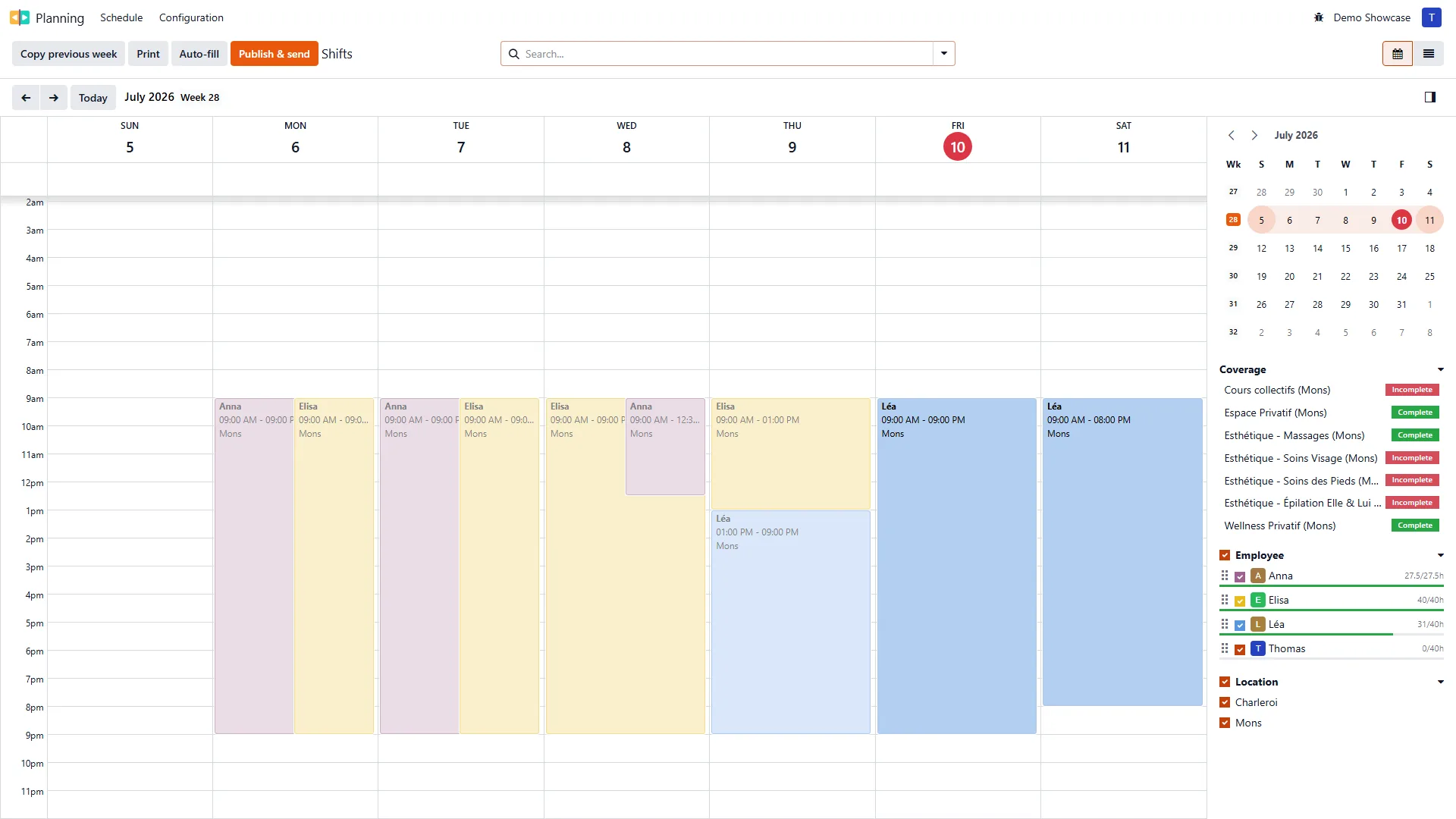 Solaryx-planning van een vestiging