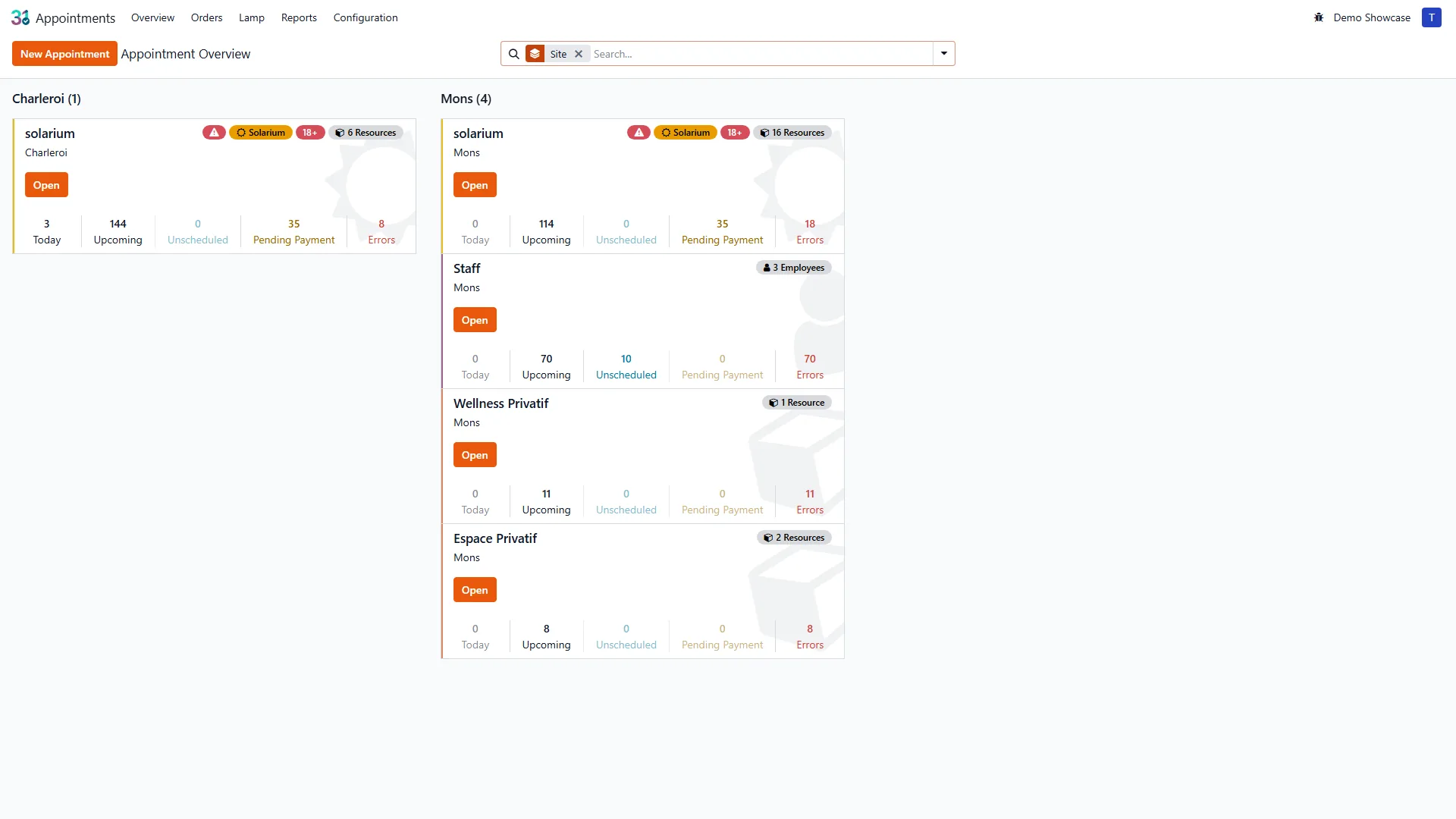 Planification des rendez-vous Solaryx (Gantt)